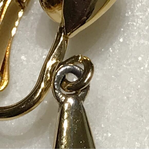 Crown Trifari Modernist Abstract Space Age Atomic Clip On Earrings Wrap Wire MCM - Picture 13 of 15